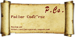 Paller Csörsz névjegykártya